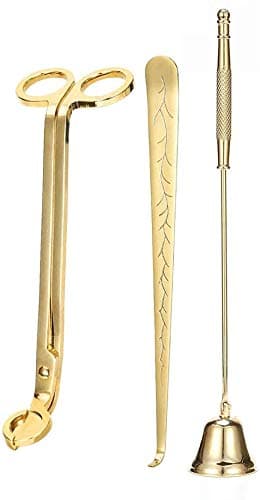 Candle Accessory Set - Candle Snuffer|Wick Trimmer|Wick Dipper, 3Pcs Stainless Steel Replacement Candles Wicks Tool for Candle Lovers, Rose Gold