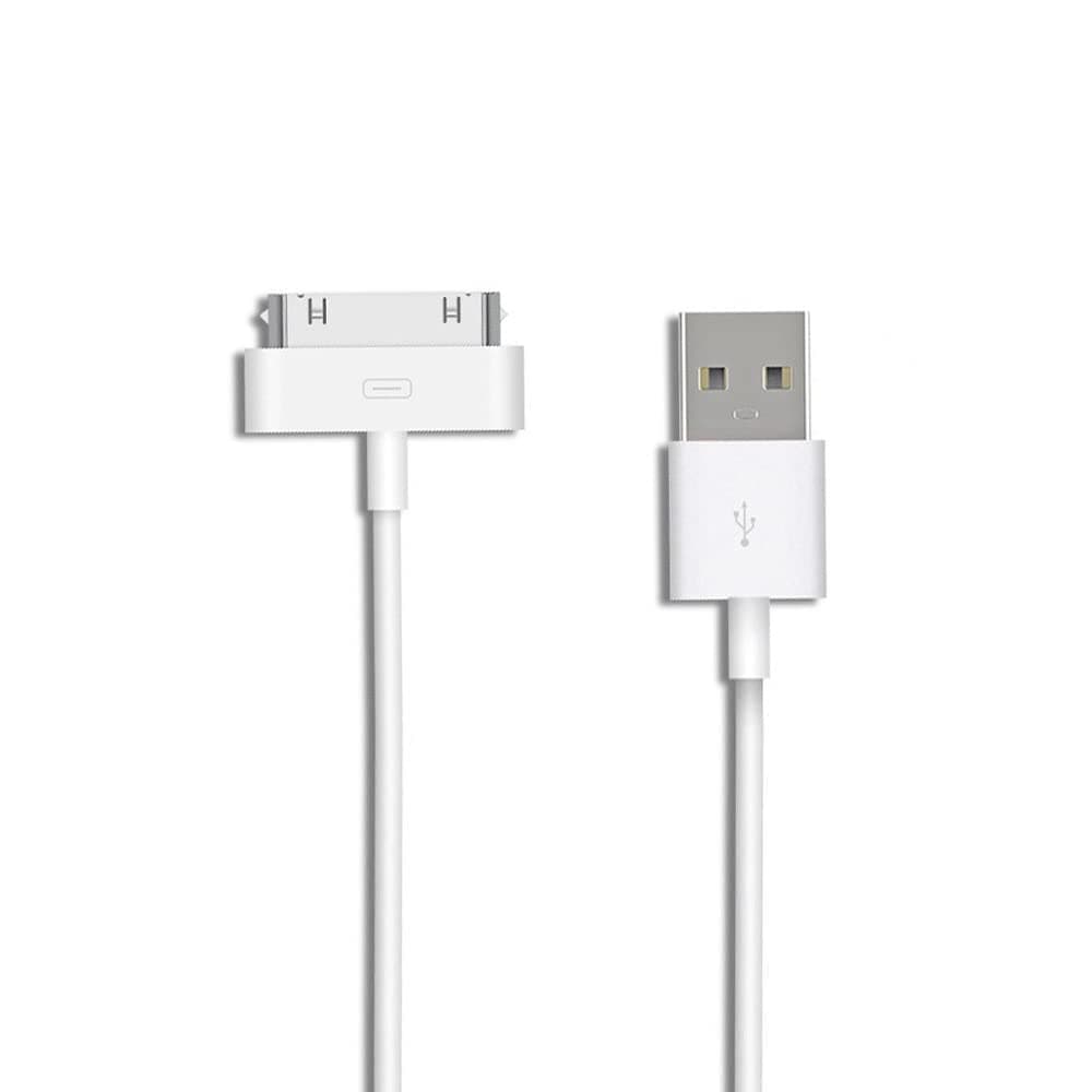 30 Pin Charger Cable Compatible with iPhone 4/4s, iPad 1st/2nd/3rd Gen, iPod Touch/Nano Classic, USB Sync & Charge Cord (1-Pack)