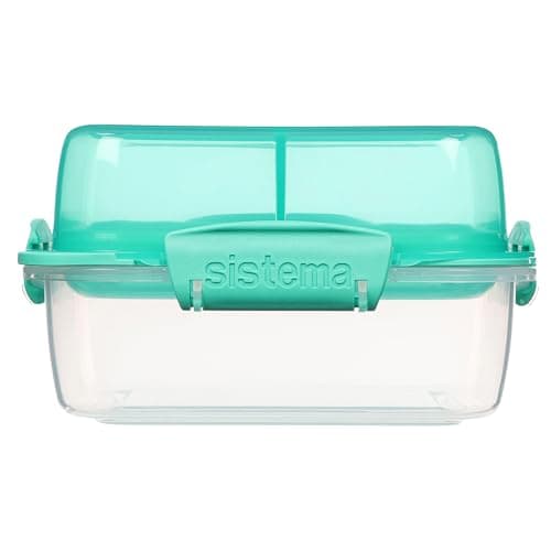 Sistema TO GO Lunch Stack | 1.24L | School Lunch Box with Compartments | BPA Free | Mintiti Teal | 1 Piece
