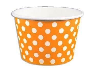 Orange Polka Dot Ice Cream Cups 8 oz - 50 count by Beach Party
