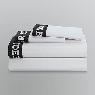 Joe Boxer Twin Sheet Set- White with Black Boxer Border