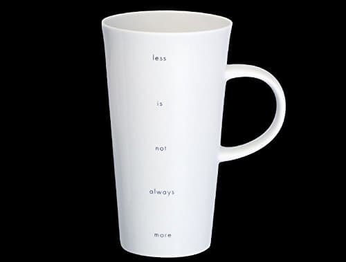 Extra Large Bone China Latte Mug - MORE or LESS - made in Stoke on Trent, England
