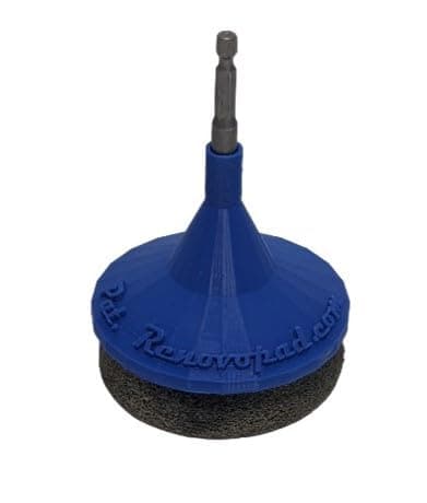 Pool Tile Cleaning Tool - Drill Attachment Cleaning Pad Removes Calcium and Hard Water Spots from Waterline Pools Tile (1 Pad), Blue