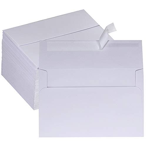 Supla 150 Pack Bulk A9 Invitation Envelopes Self Seal Greeting Card Envelopes 95lb Photos Envelopes White Envelops Square Flap Announcements Envelopes for Party Wedding Stationery Social Mailings