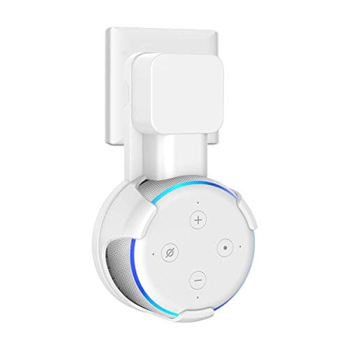 Outlet Wall Mount Hanger Holder Stand Compatible with Dot (3rd Gen) Plug in Kitchens, Bathroom and Bedroom, A Space-Saving Solution for Your Smart Home Speakers,Built-in Cable Management
