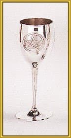 Pentagram Ritual Chalice 8" Silverplate