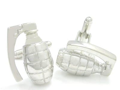 Novelty Grenade Cufflinks Gift Boxed