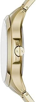 Armani Exchange Analog AX Men's Stainless Steel Quartz Dress Watch, Gold, 46mm, bracelet