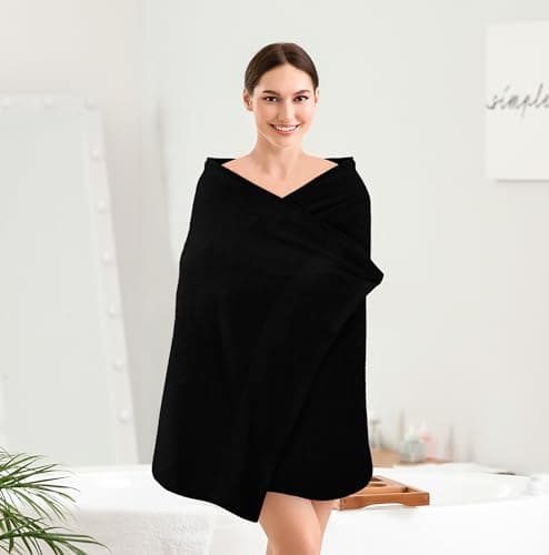Utopia Towels 4 Pack Premium Bath Towels Set, 27 by 54 Inches, 100% Ring Spun Cotton 600GSM, Lightweight and Highly Absorbent Quick Drying Towels, Perfect for Daily Use, Black