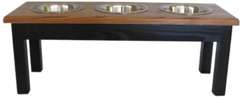 Classic Pet Beds 3-Bowl Traditional Style 2-Quart Ash Pet Diner, Medium, Espresso/Medium Walnut
