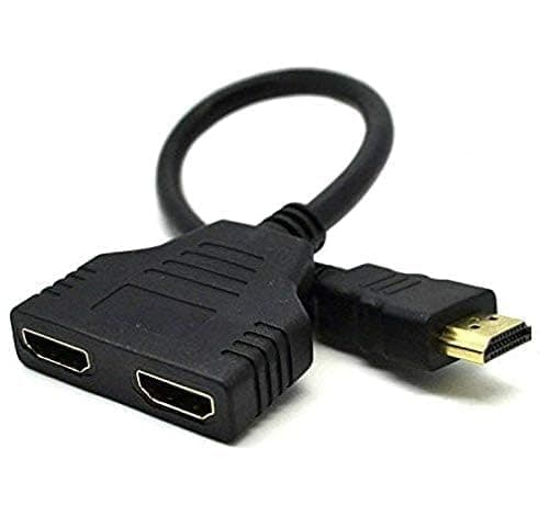 VYAR HDMI Splitter Adapter Cable HDMI Splitter 1 in 2 Out HDMI Male to Dual HDMI Female 1 to 2 Way for HDMI HD, LED, LCD, TV (in Both Display Same Screen Will Play) (Usage Given Below) Black