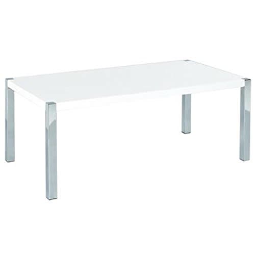 Center One Novello Living Room Coffee Table - Solid White Drinks Table