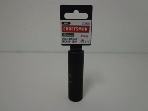 Craftsman Laser Impact Socket 1/2" Dr 9/16" Deep Impact Socket 6 Point 15998
