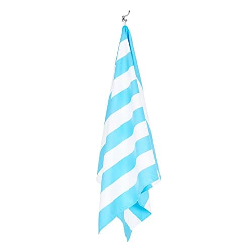 Dock & Bay Beach Towel - Quick Dry, Sand Free - Compact, Lightweight - 100% Recycled - Includes Bag - Cabana Light - Tulum Blue - Extra Large (200x90cm, 78x35")