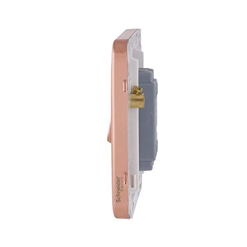 Schneider Electric Lisse Screwless Deco - Single Intermediate Light Switch, 10AX, GGBL1014WLCS, Light Copper with White Insert