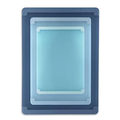 COOK WITH COLOR Extra Large Cutting Board Set, Jumbo-Sized Boards with Rubber Border for Enhanced Cooking Experience, 3-Piece, Blue