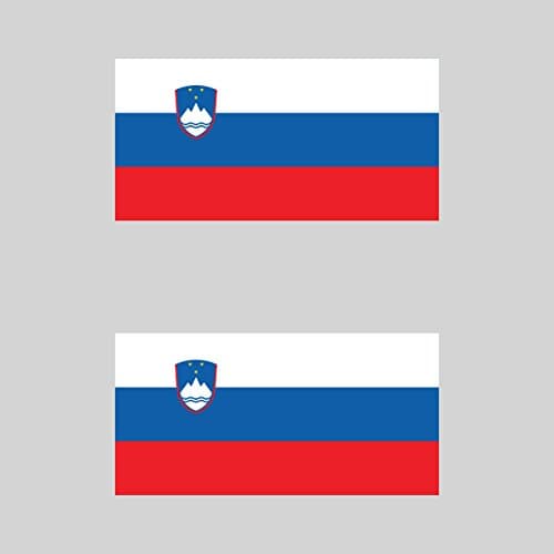 Two Pack Slovenian Flag Sticker FA Graphix Decal Self Adhesive Vinyl Slovenia SVN SI