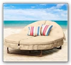 OUTDOOR ROUND CHAISE LOUNGE DOUBLE SEATER DEEP SEATING ~ MULTI POSITION