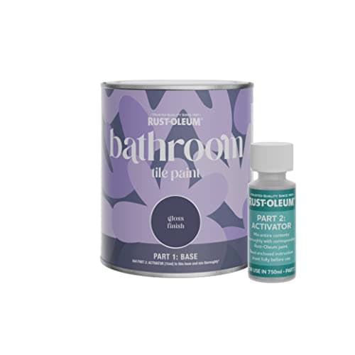 Rust-Oleum Blue Water-Resistant Bathroom Tile Paint in Gloss Finish - Evening Blue 750ml