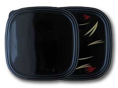 '100 Boxes Catering Serving Box 270 x 270 x 38 (45 mm) Small with Transparent Lid with Golden Maple Bento Boxes, Lunch Boxes, Salads, Boxes, Sushi Box Sushi Tray Serving Plates Disposable Food Packaging