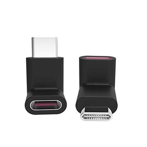 90 Degree Right Angle Type-C Male to Type-C Female Adapter 100W 40G,up and Down 90 Degree Type-c Plug to Jack Expansion Adapter is Suitable for Notebook Computers, Tablet Computers and Mobile Phones