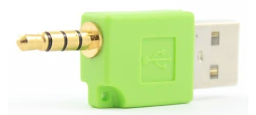 SANOXY USB Data Charger Dongle Adapter for iPod Shuffle 2nd Generation | Gold Plated Connector (Green)