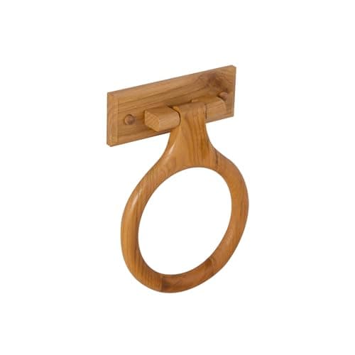 Design House Dalton Towel Ring, Concealed Mounting Hardware, Standard Wall Mount, Easy Installation, Wood, Honey Oak, 4 in L x 1.42 in W x 2.36 in H, Item 561191