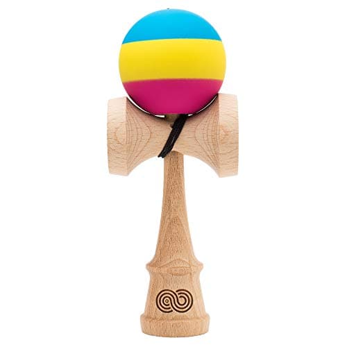 Kendama USA - Kaizen Kendama - Slim Shape - Trip Split - Acrobat - Blue Yellow Pink