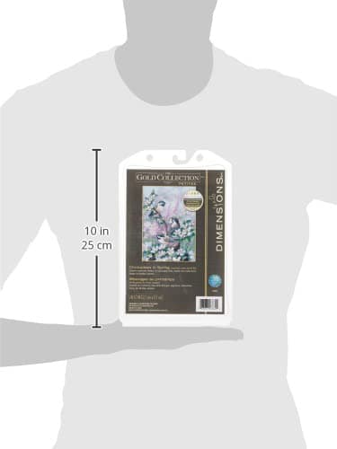 Dimensions Gold Collection Counted Cross Stitch Kit, Chickadees in Spring, 16 Count Dove Grey Aida, 5'' x 7''