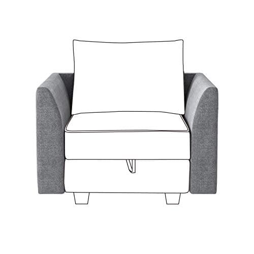 HONBAY Side Armrest Module for Modular Sofa Pair of Armrests for Sectional Modular Couch, Grey