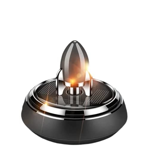 ACLIX Rocket Shaped Premium Solar Powered Car Air Freshner Car Dashboard Accessory For All Cars Interior Decoration and Aromatherapy (Black)