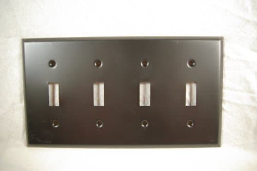 Oil Rubbed Bronz Quad Light Switch Wall Cover Pate