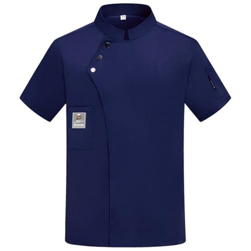 Unisex Chef Coat Short Sleeve Jacket,Breathable,Comfortable Button Closure - Kitchen,Restaurant,Hotel Uniform A