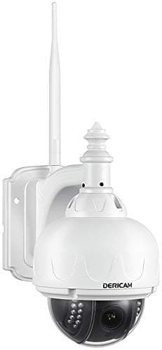 Dericam Outdoor Wireless Security Camera, PTZ Camera, 4X Optical Zoom, Auto-Focus, 1.3 Megapixel, Pre-Installed 32GB Memory Card, S1-32G White