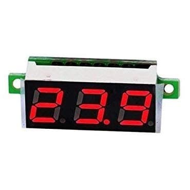 eHUB 0.28 inch DC LED Digital Voltmeter, Three Wires, Range: 0-100V (Red)