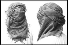 Premium Shemagh Head Neck Scarf - Black/Grey