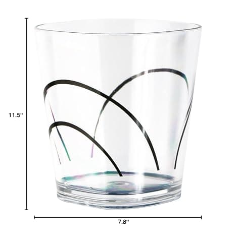 Corelle Coordinates Simple Lines Acrylic Square Rock Glasses, 14-Ounce, Set of 6