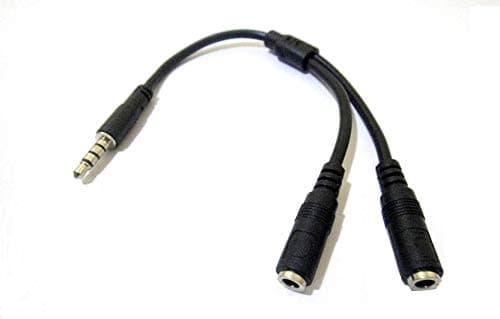 Techvik 3.5 MM Male to Two 3.5 MM Female Audio Stereo with Mic Stereo Earphone Headphone Splitter
