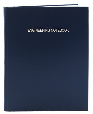 BookFactory Blue Engineering Notebook/Graph Paper Notebook - 96 Pages (.25" Lab Grid Format), 8 7/8" x 11 1/4", Blue Cover, Smyth Sewn Hardbound (LIRPE-096-LGR-A-LBT4)