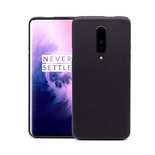 AVEC JOIE OnePlus 7 Pro Case, Flexible Soft Ultra-Thin TPU Rubber Protecting Case for OnePlus 7 Pro Phone, Shock Absorption & Scratch Resistant Grippy Stylish Case [Black]