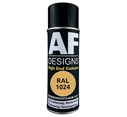 Alex Flittner Designs Rust Protection Paint 4-in-1 RAL 1024 Ochre Yellow Metal Protective Paint Spray Rust Protection Paint Spray Can