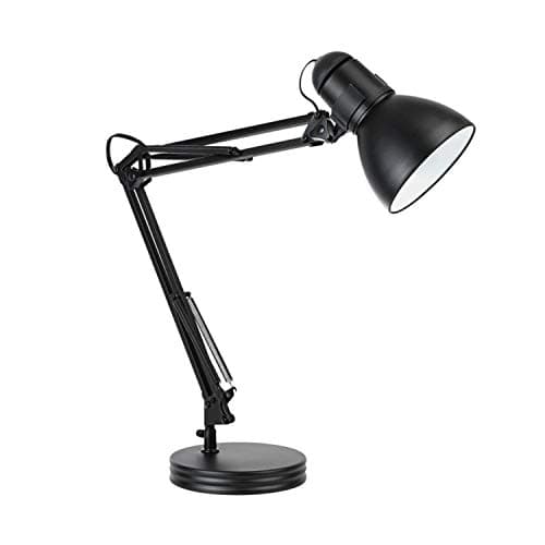 Globe Electric 33 inches Heavy Base Architect Spring Balanced Swing Arm Desk Lamp, Black Finish, 1x A19 60W Bulb (sold separately), 5698601 (Renewed)
