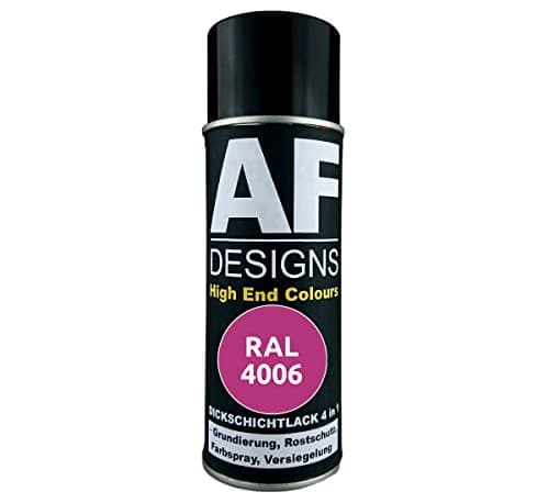 Alex Flittner Designs Rust Protection Paint 4-in-1 RAL 4006 Traffic Trace Metal Protective Paint Spray Rust Protection Paint Spray Can