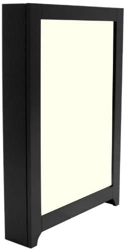 Entryway Mirror with Storage Compartment and Hooks, 20 by 4-1/2 by 30-1/8-Inch, Black