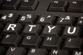 Alimed White on Black Braille Low Vision keyboard labels