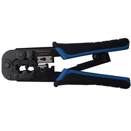 Yangoutool Network Cable Cutting Stripping Crimper,Cat 5 Stripper Crimping Tool RJ45 RJ12 RJ11 8P/6P/4P Connectors Hand Tools