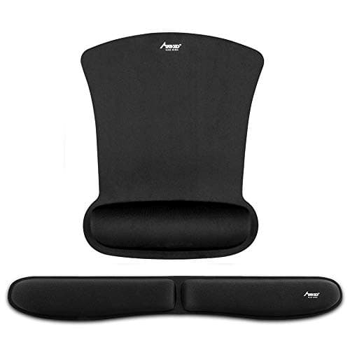 Mouse Pad and Keyboard Wrist Rest, MAD GIGA Soft Memory Foam Mousepad & Non Slip Wrist Rest Support for Office, Computer, Laptop & Mac, Easy Typing & Pain Relief