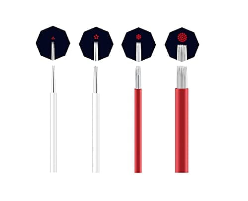 Semi-Permanent Makeup Round Microblade Needles Manual Fog Needle Eyebrow Tattoo Needle 4 Different Types R3 R5 R7 R21 Pack of 100