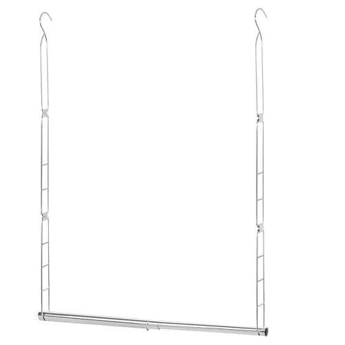 STORAGE MANIAC Hanging Closet Rod, Adjustable Width and Height Closet Hanging Organizer, Space-Saving Clothes Hanging Bar, Closet Extender Hanging Rod Double Closet Hanging Rod, 1 Pack Chrome