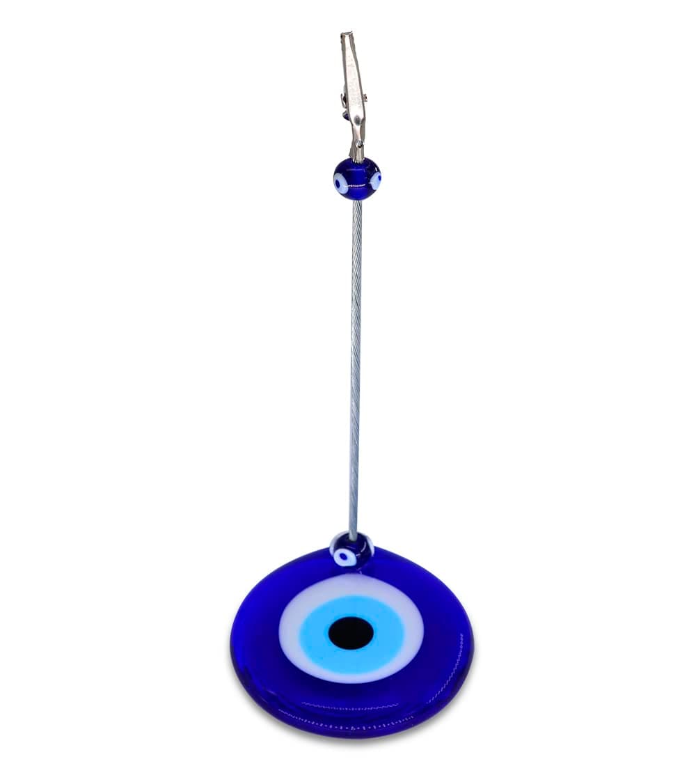 Evil Eye Base Clips Holder with Alligator Clip Clasp Note, Photo, Paper, Memo Holder Stand Charm Decorative Turkish - Greek - Jewish - Christian Christmas Handmade Ornament